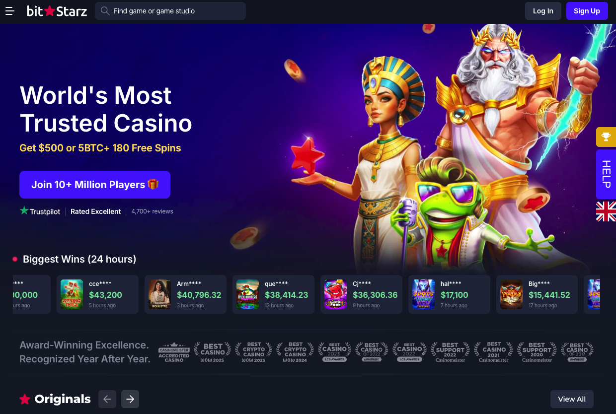 Главная страница Bitstarz