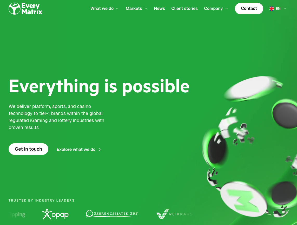 Главная страница EveryMatrix