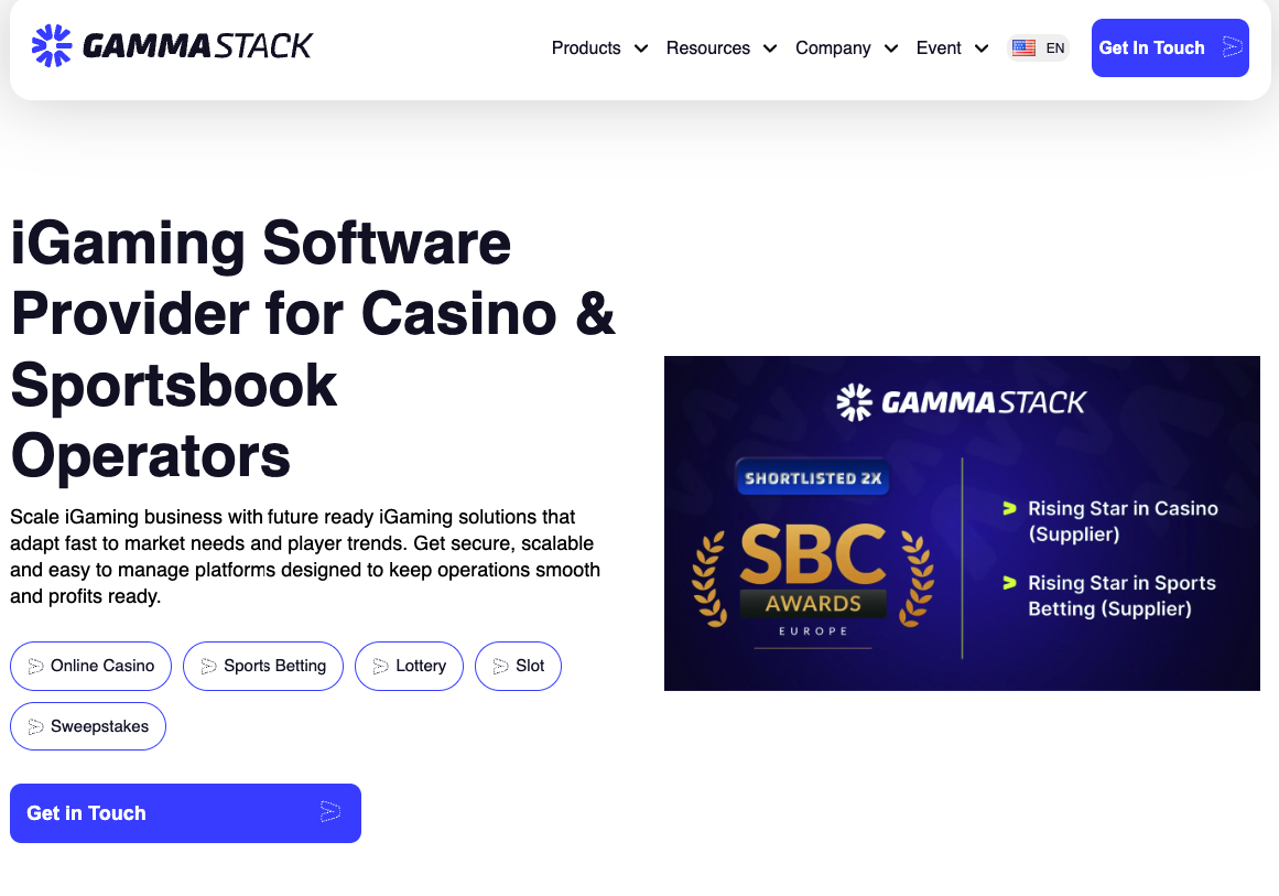Главная страница GammaStack